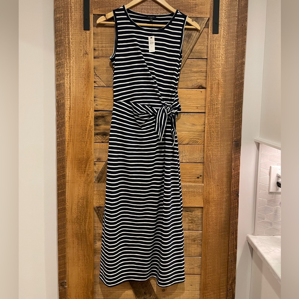 Talbots Maxi Dress. Color navy and white. Size Petite. NWT.